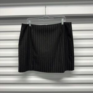 Madewell Black Pinstripe Mini Skirt Size 14 Tailored Preppy